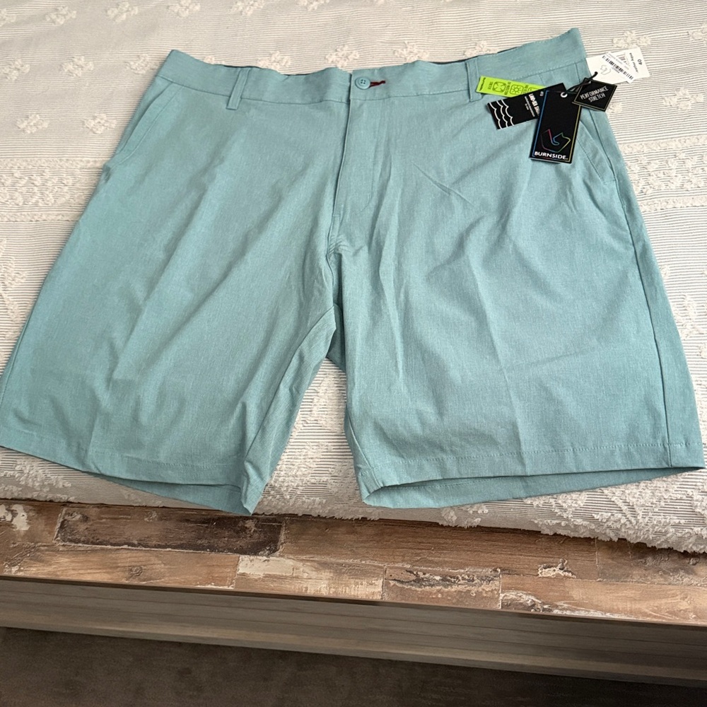 Burnside Aqua Flat Front Shorts